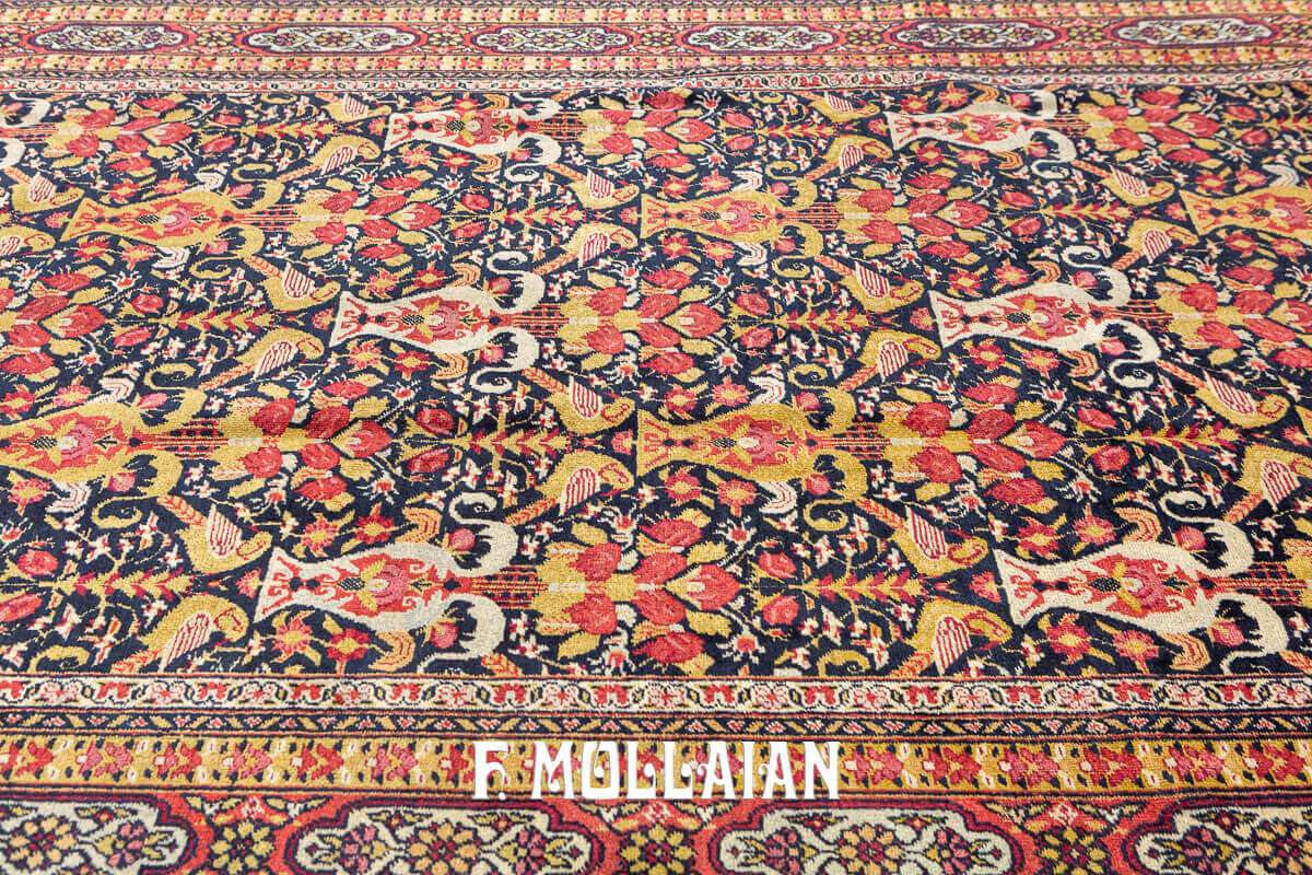 Kalle-size Signed (Reza Kermani) All-over Kerman Ravar Antique Persian Carpet n°:341159